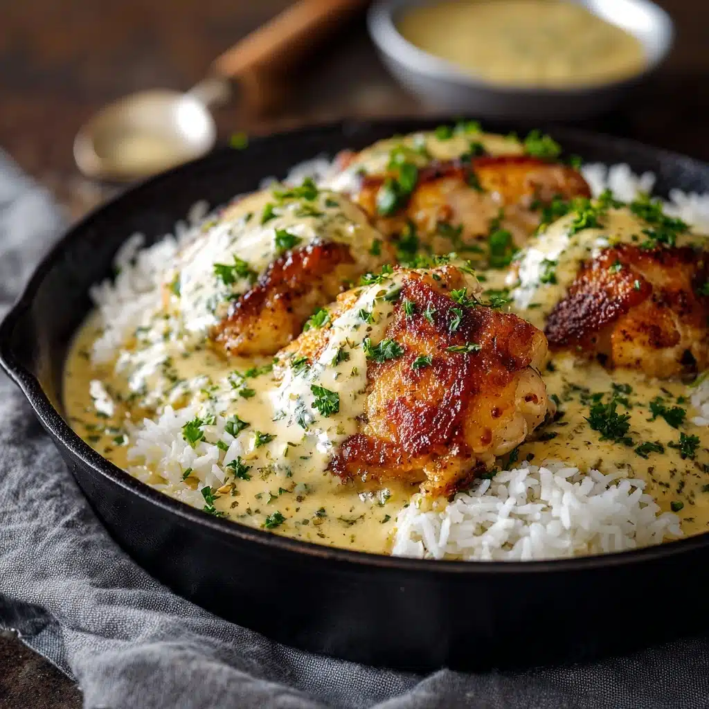 Creamy Smothered Chicken And Rice Recipe - Recipe Image