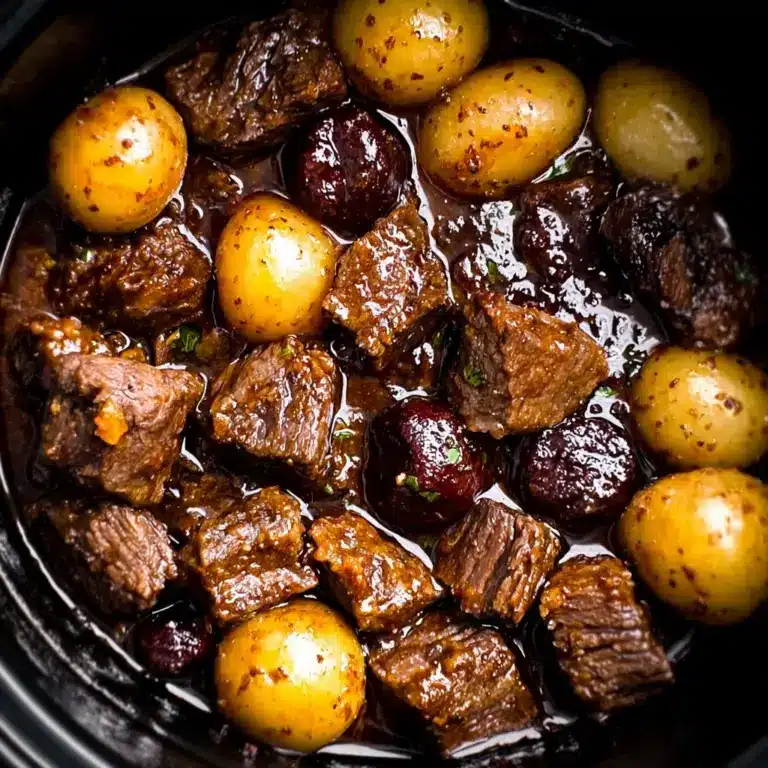 crockpot garlic butter beef bites with potatoes Recipe