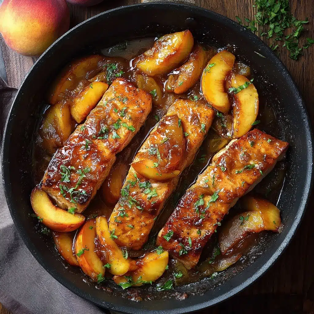Bourbon Peach Roasted Salmon Recipe - Recipe Image