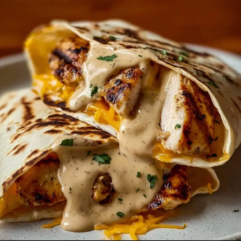 Cheesy Garlic Chicken Wraps Recipe