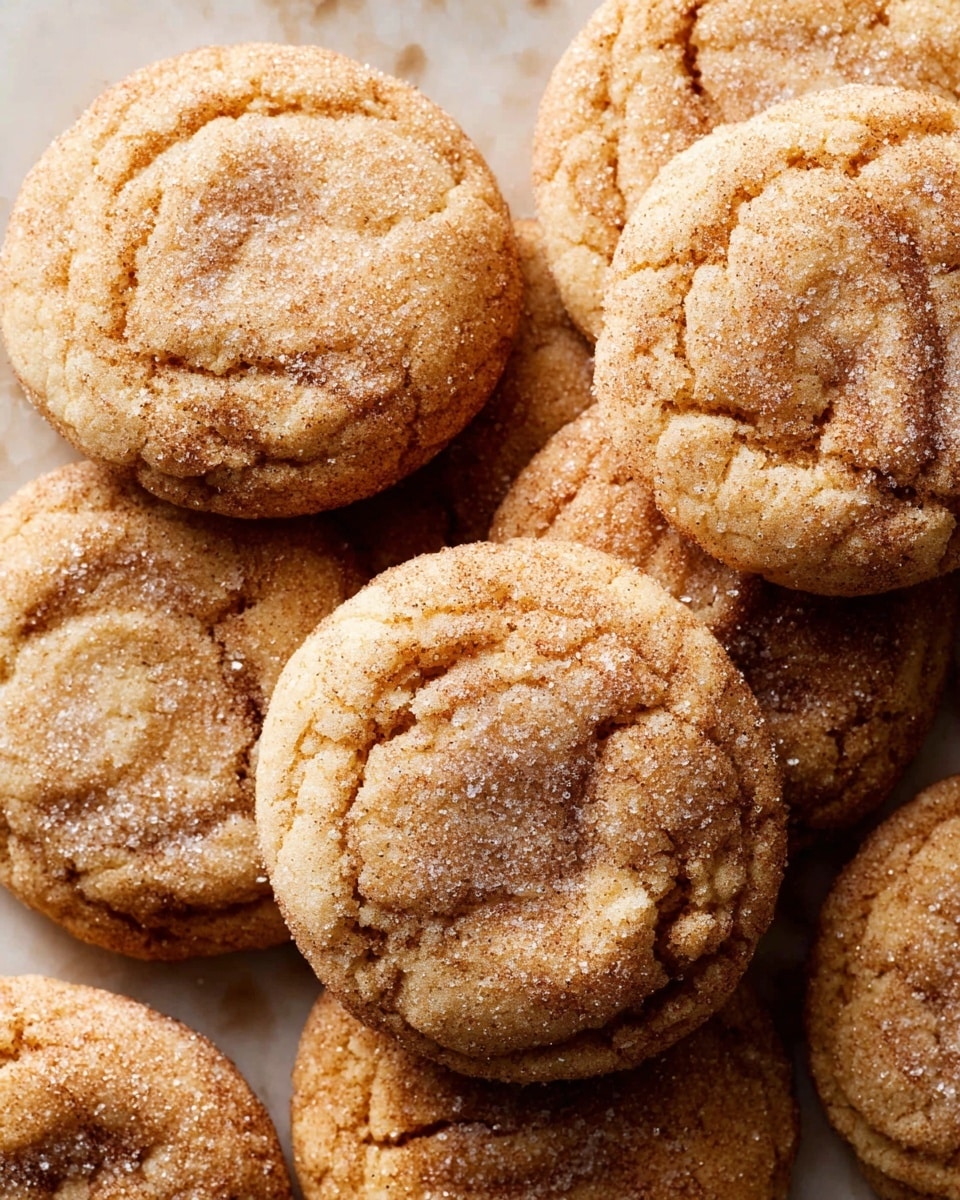 A close-up view of a group of soft, round cookies stacked closely together on a white marbled surface. Each cookie has a light golden-brown color with a slightly darker, crinkled center and rough edges. The tops are sprinkled with fine granules of sugar, giving a sparkly texture that contrasts with the soft, chewy look of the dough. The cookies’ overall texture appears slightly cracked and bumpy, showing their tender and moist inside. photo taken with an iphone --ar 4:5 --v 7