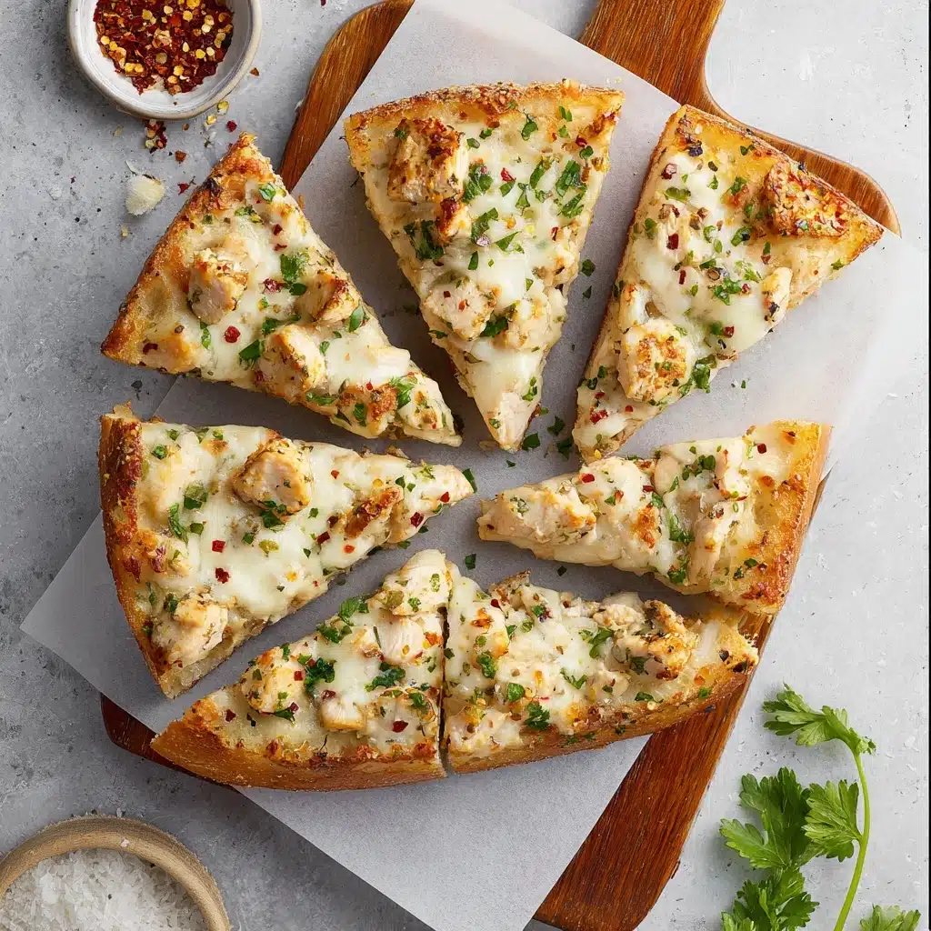 Chicken Alfredo Garlic Bread  - Recipe Image