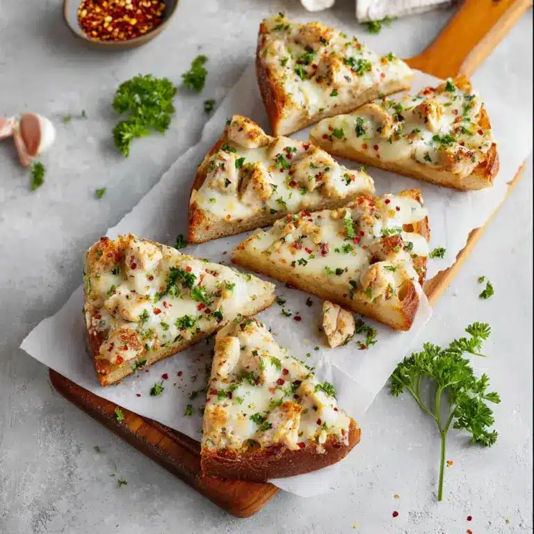 Chicken Alfredo Garlic Bread