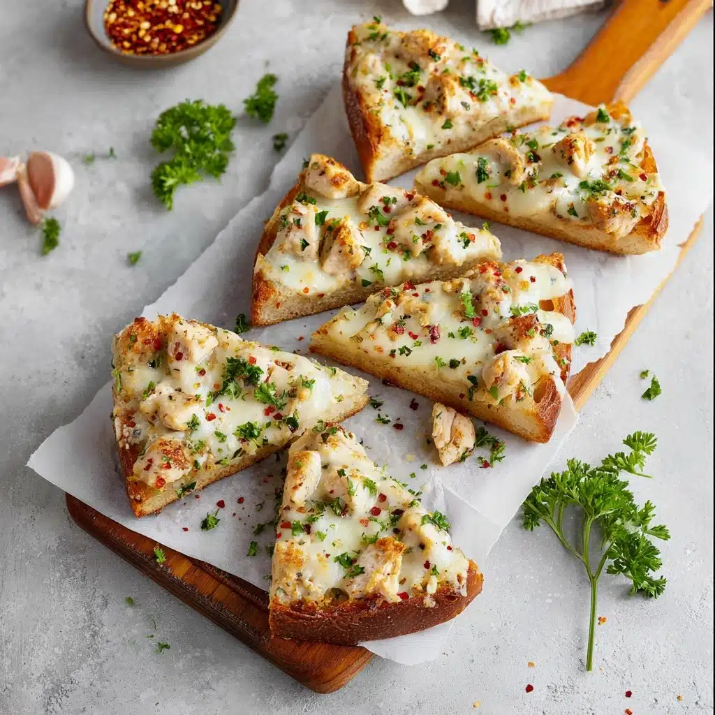 Chicken Alfredo Garlic Bread  - Recipe Image