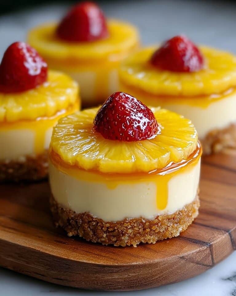Down Pineapple Caramel Cheesecakes