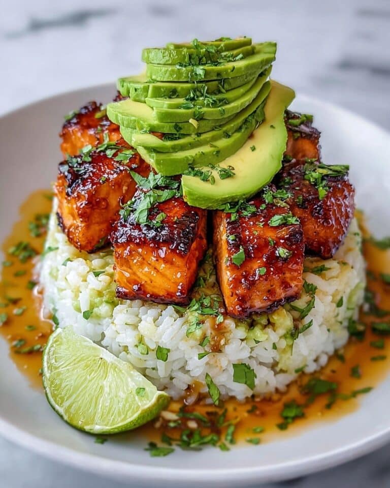 Honey Lime Chicken & Avocado Rice Stack for Easy Meal Prep Recipe