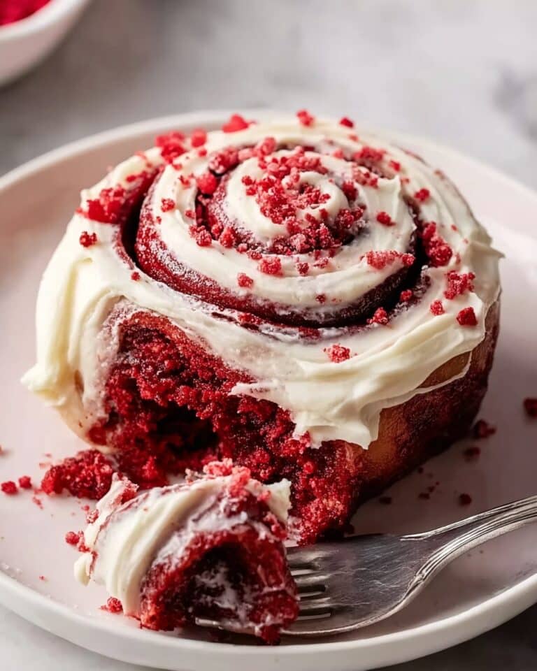 Red Velvet Cinnamon Rolls with Cream Cheese Frosting Recipe