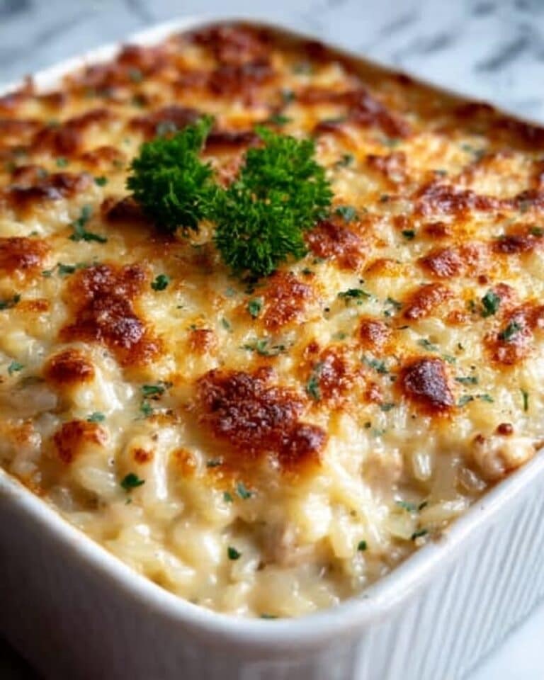 Dump-and-Bake Chicken Alfredo Rice Casserole Recipe