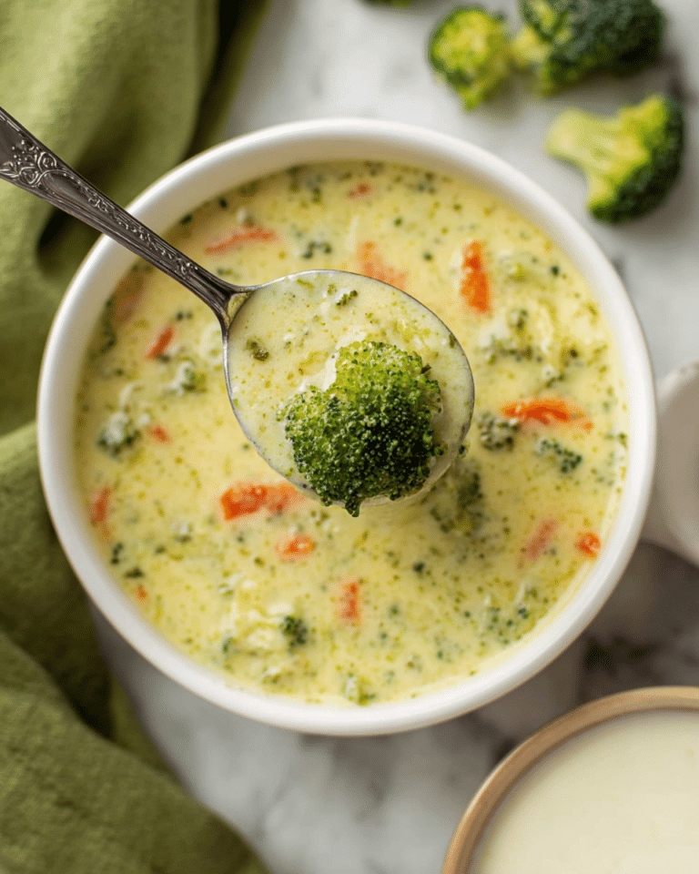 High Protein Broccoli Cheddar Soup Recipe