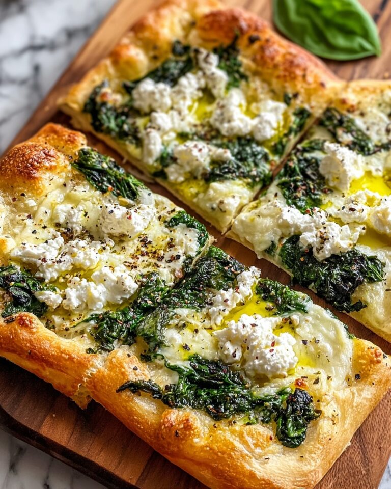 Greek Roasted Garlic Spinach White Pizza Recipe