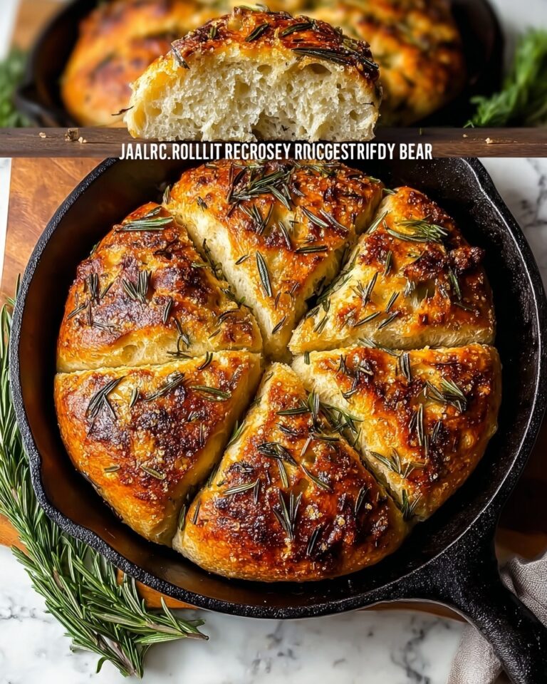 Rustic Garlic Rosemary Skillet Bread Recipe