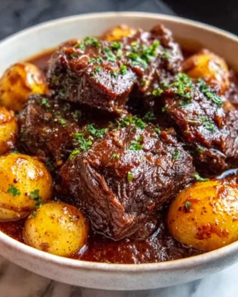 Slow Cooker Garlic Butter Beef with Potatoes Recipe