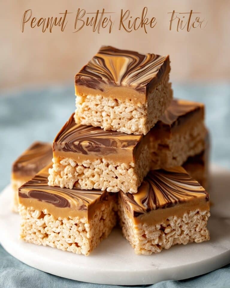 Peanut Butter Rice Krispie Treats with Chocolate Swirl Recipe