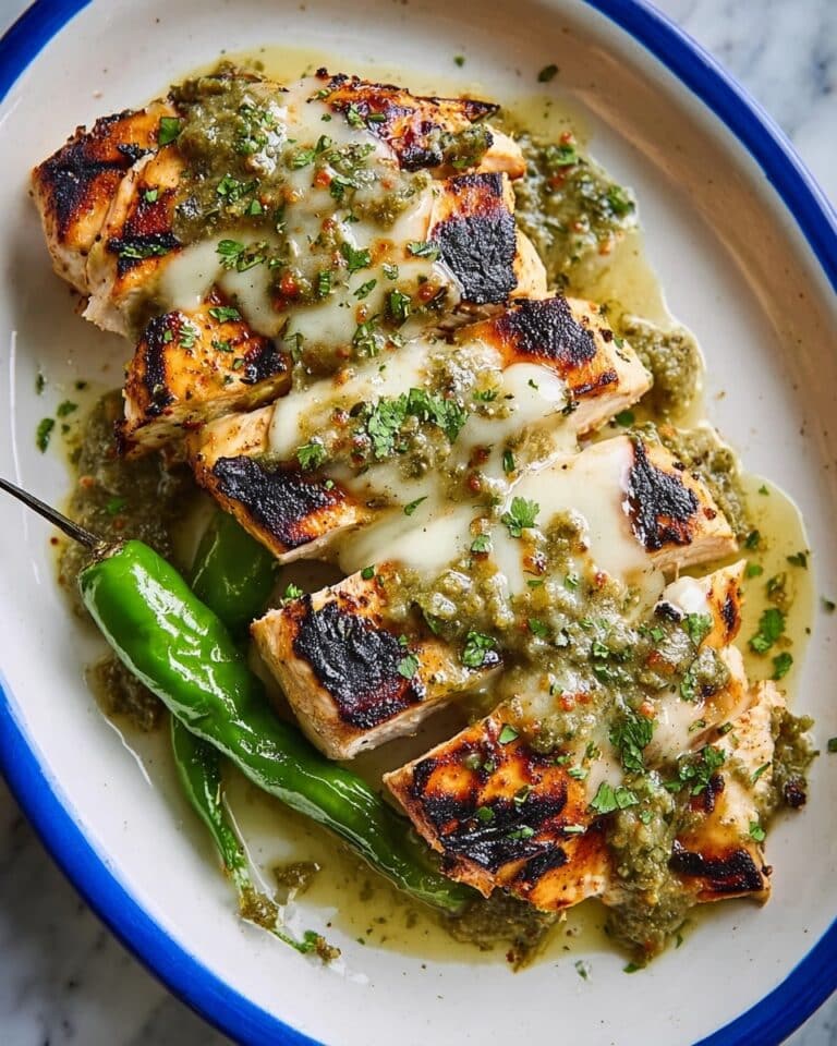 Cheesy Grilled Salsa Verde Pepper Jack Chicken Recipe