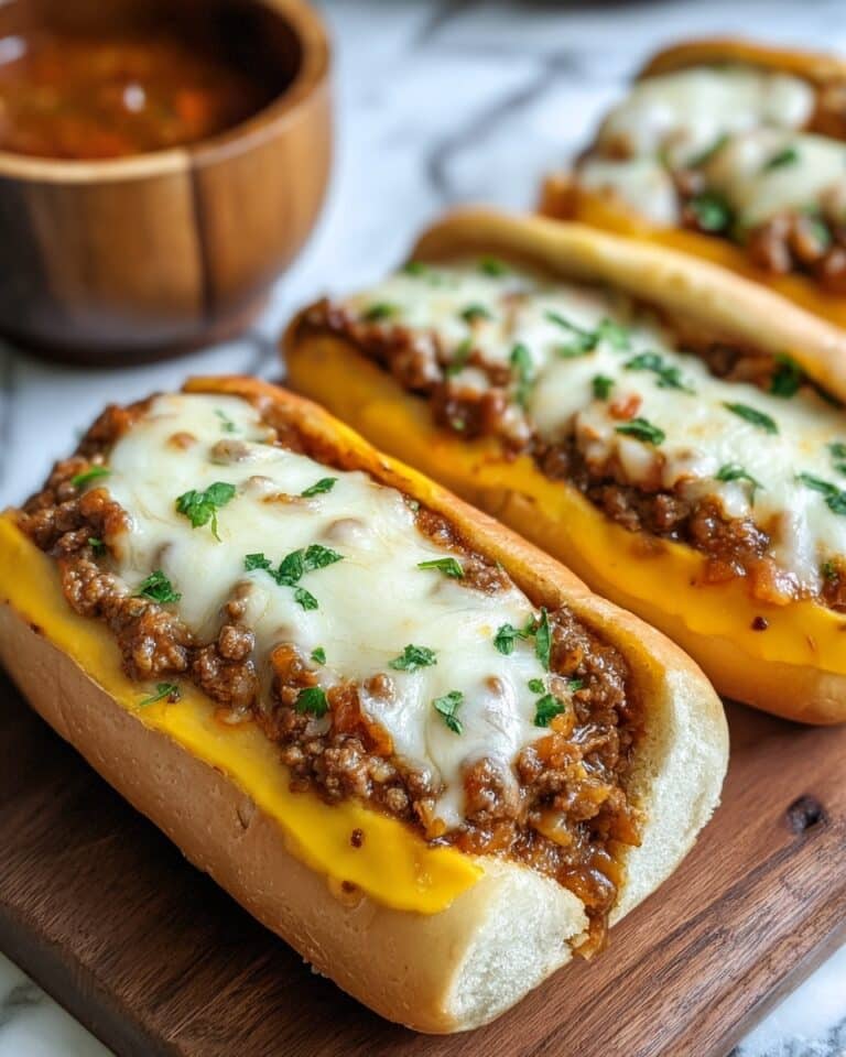 Cheesy Sloppy Joe Garlic Bread Recipe