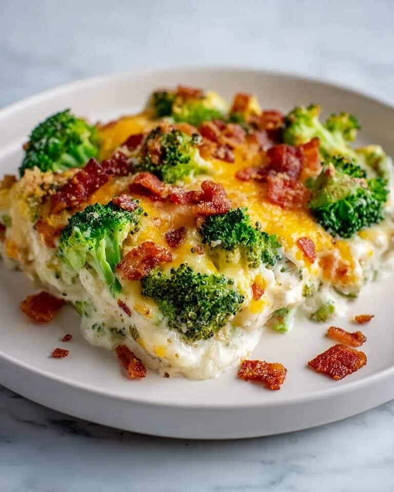 Creamy Low Carb Chicken Casserole with Broccoli and Bacon Recipe