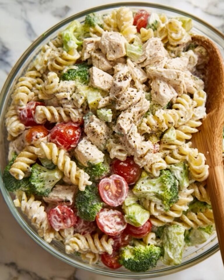 Creamy High-Protein Pasta Salad with Chicken Recipe