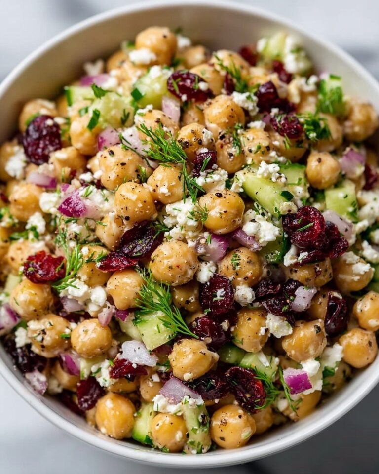 Feta and Cranberry Chickpea Salad with Lemon Vinaigrette Recipe